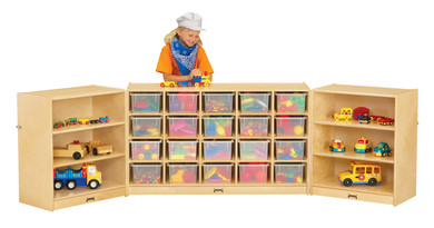 20 Cubbie-Tray Triple Fold-n-Lock - with Clear Trays- Model