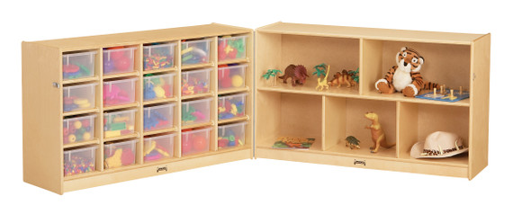 20 Cubbie-Tray Fold-n-Lock - with Clear Trays