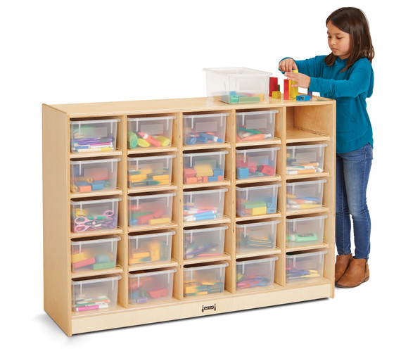 25 Cubbie-Tray Mobile Storage - with ClearTrays - Model