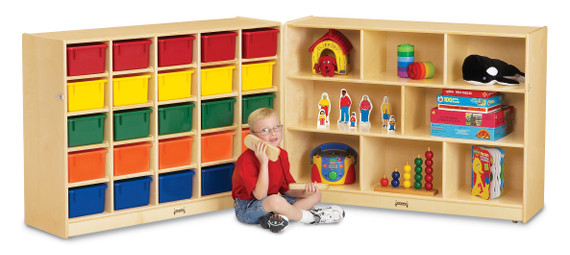 25 Cubbie-Tray Mobile Fold-n-Lock - with Colored Trays- Model