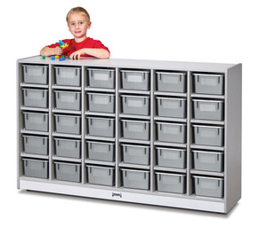 30 Cubbie-Tray Mobile Storage - with Gray Trays- Model