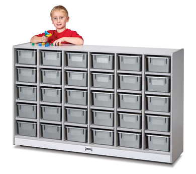 30 Cubbie-Tray Mobile Storage - with Gray Trays- Model