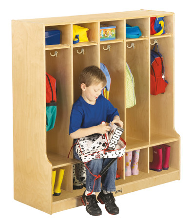 5 Section Coat Locker with Step- Model