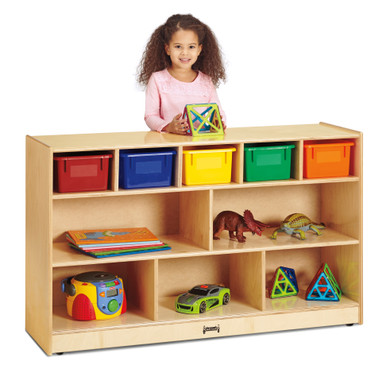 Low Combo Mobile Storage Unit - Colored Bins - Model