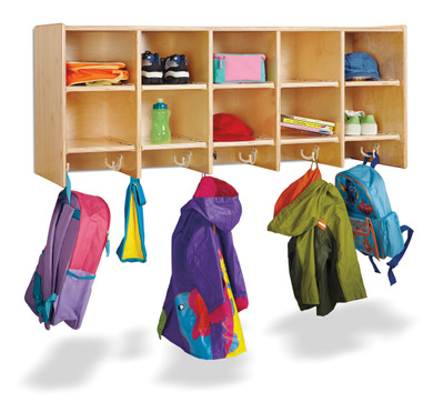 10 Section Wall Mount Coat Locker - without Trays