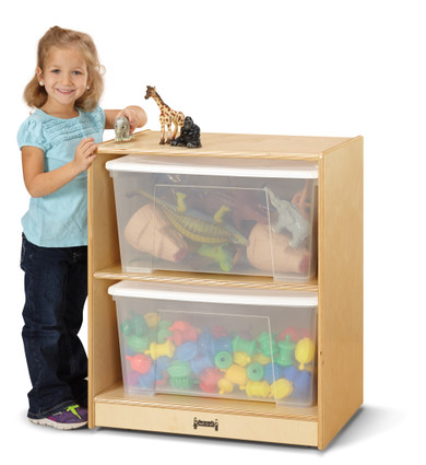 Space-Saver Jumbo Tote Storage – with Clear Totes + Lids- Model