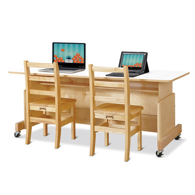 Apollo Double Computer Desk - White Top