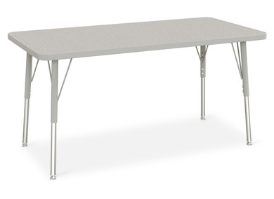 Rectangle Activity Table - 24" X 48"&comma; A-height - Freckled Gray/Gray/Gray Color Option