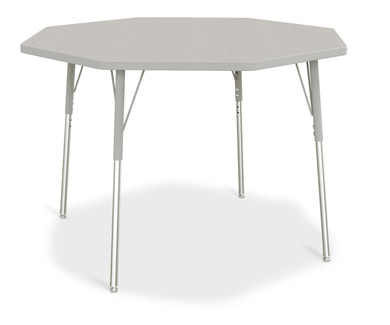 Octagon Activity Table - 48" X 48"&comma; A-height - Freckled Gray/Gray/Gray- Color Option