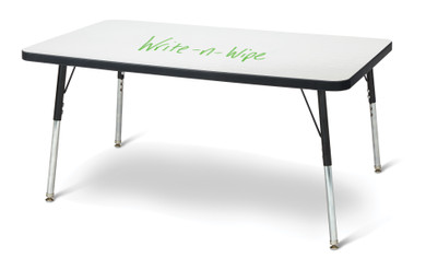 Rectangle Dry Erase Table - 24" x 36"&comma; A-height - Write-n-Wipe/Black/Black