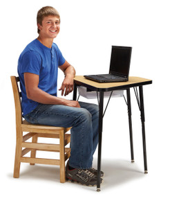 Tall Trapezoid Desk - Gray/Black/Black- Model