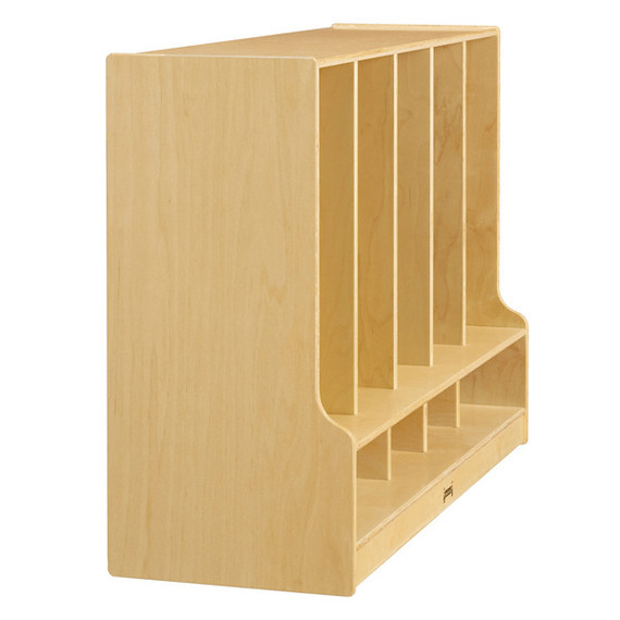 Toddler 5 Section Coat Locker with Step - Side View