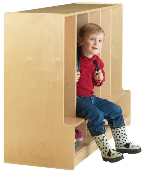 Toddler 5 Section Coat Locker with Step - Model