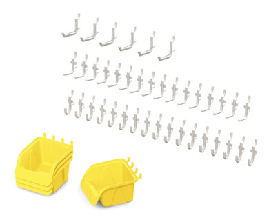 Pegboard Hooks & Bins - 43 Piece Set
