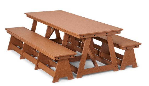 Large Outdoor Table and Bench Set