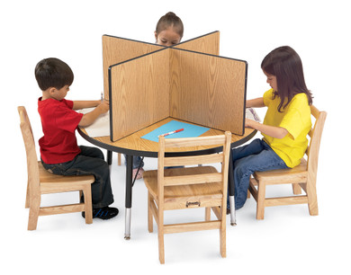 Study Carrel - 6 Carrels - Large - Oak/Black